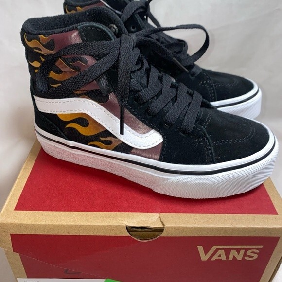 new vans flame filmore high top 11 youth old school lace up sneaker shoe retro - Picture 1 of 10